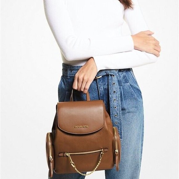 Michael Kors Jet Set Medium Luggage Pebbled Leather Backpack New Sealed - Picture 6 of 7